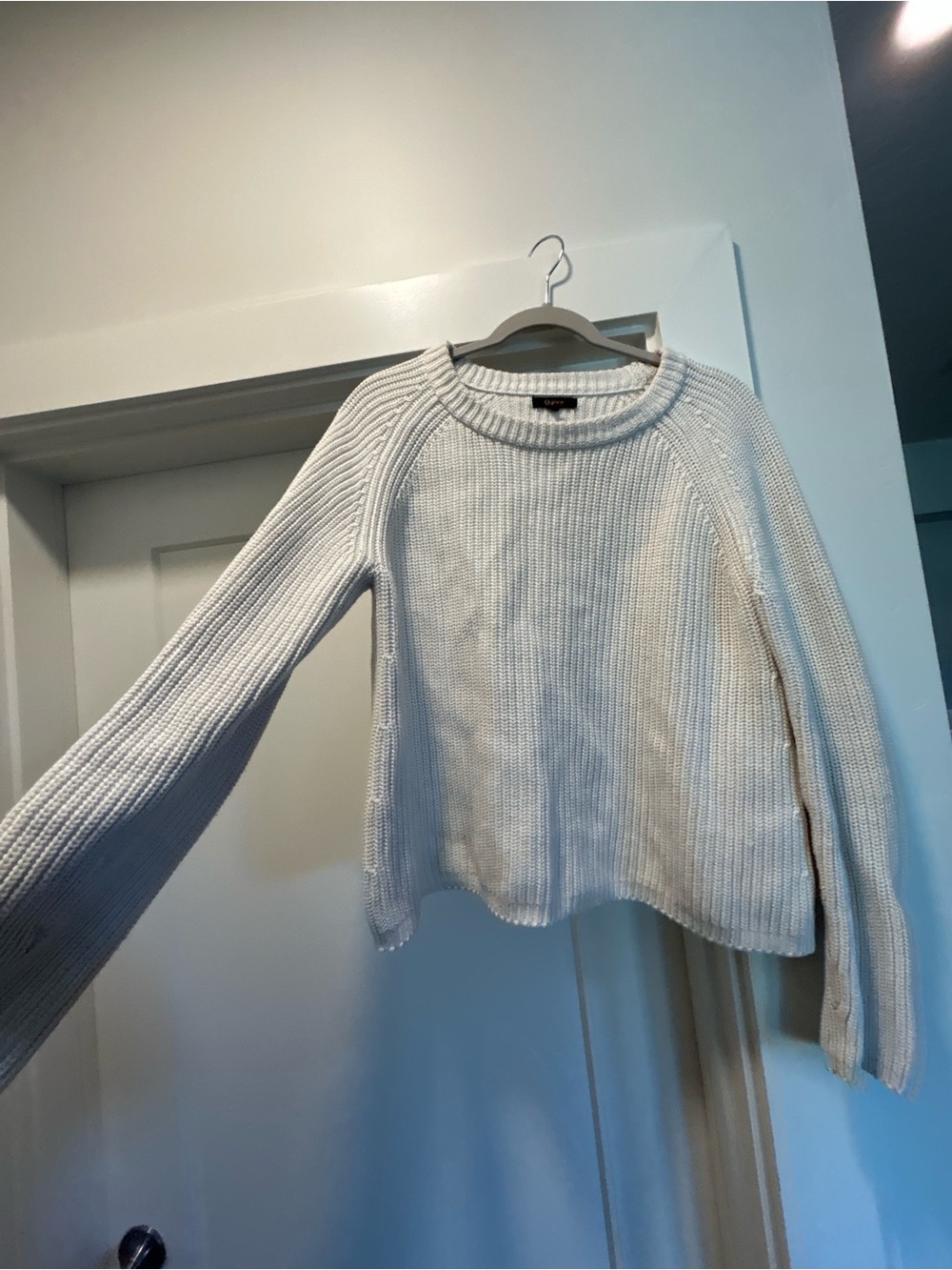 Quince Chunky Knit Sweater – Size Large – Cream/Ivory